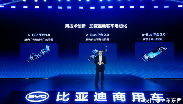 倍操盘 比亚迪发布全新纯电商用车平台，采用全域1000V高压架构，搭载客车专用刀片电池